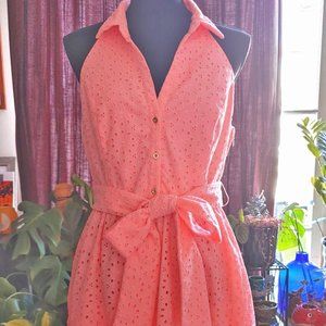 Lilly Pulitzer "Shellona Coral" Lined Trisha Shirtdress NWT - Size 10